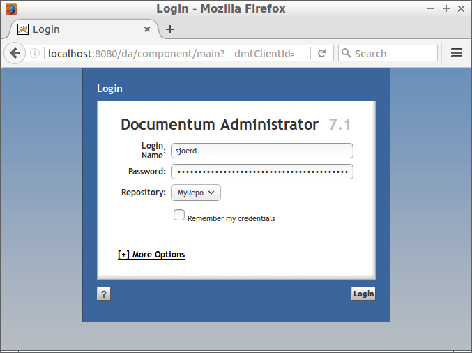 Documentum Administrator login