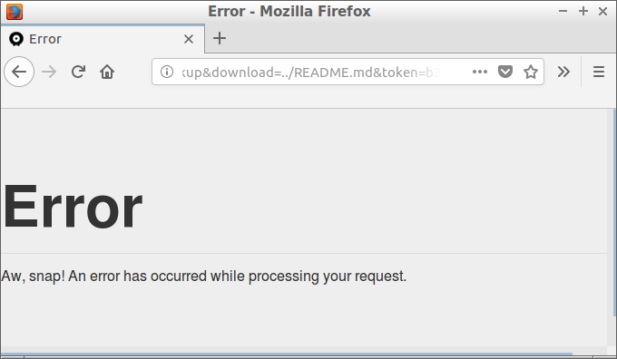 Monstra error message