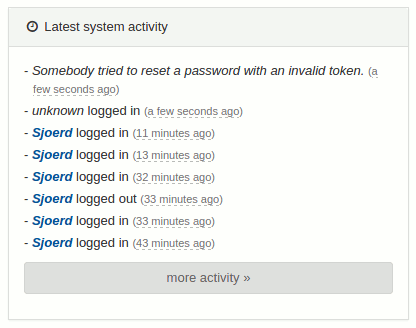 Some logging information in Bolt CMS