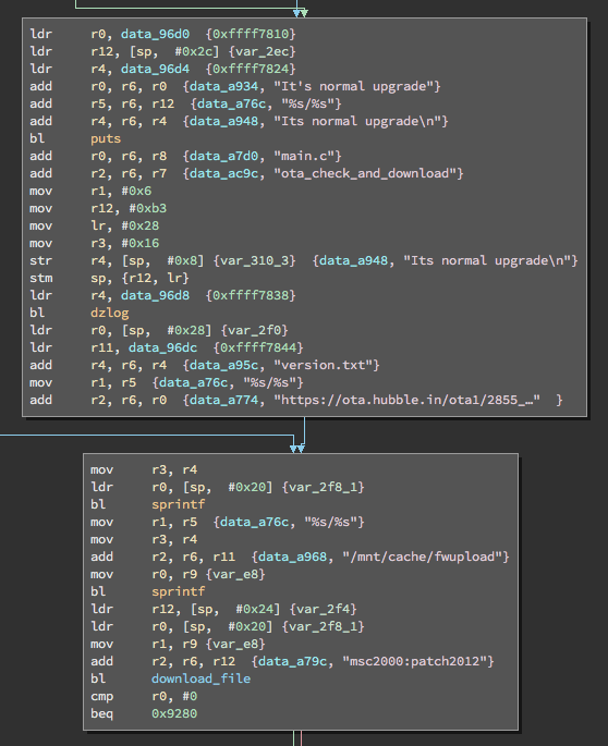 Binary Ninja showing assembly code